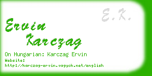 ervin karczag business card